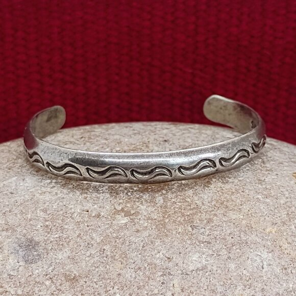 J. Jerry Nelson Other - Vtg Signed J Nelson Navajo Child’s Baby Sterling Silver Cuff Bracelet Size 5